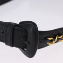 CHANEL COCO Mark Chain Waist bag Lamb Skin Black Gold CC Auth bs18653-8