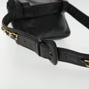 CHANEL COCO Mark Chain Waist bag Lamb Skin Black Gold CC Auth bs18653-8