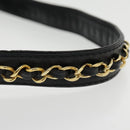 CHANEL COCO Mark Chain Waist bag Lamb Skin Black Gold CC Auth bs18653-9
