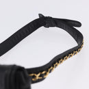 CHANEL COCO Mark Chain Waist bag Lamb Skin Black Gold CC Auth bs18653-9