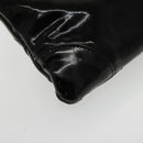 CHANEL Matelasse Chain Shoulder Bag Patent leather Black Silver CC Auth bs18654-10