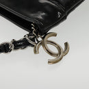 CHANEL Matelasse Chain Shoulder Bag Patent leather Black Silver CC Auth bs18654-15