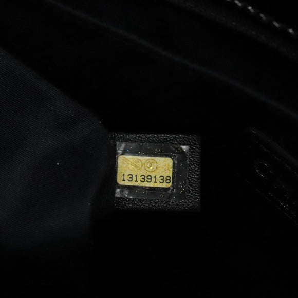 CHANEL Matelasse Chain Shoulder Bag Patent leather Black Silver CC Auth bs18654