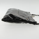 CHANEL Matelasse Chain Shoulder Bag Patent leather Black Silver CC Auth bs18654-5