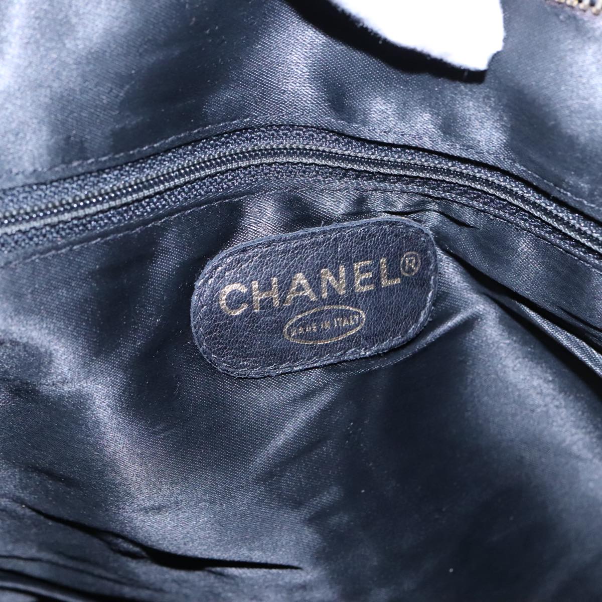 CHANEL COCO Mark Chain Tote Bag Caviar Skin Black Gold CC Auth bs18655