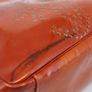 CHANEL Triple Coco Chain Tote Bag Patent leather Orange Silver CC Auth bs18659-11