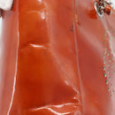 CHANEL Triple Coco Chain Tote Bag Patent leather Orange Silver CC Auth bs18659-4