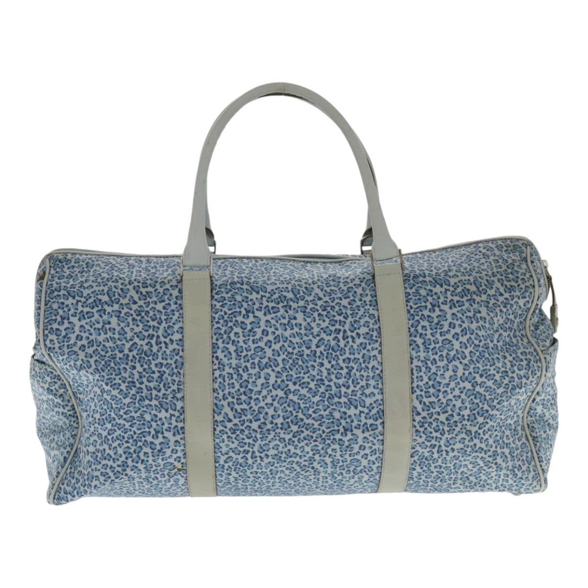 BOTTEGA VENETA Boston Bag Nylon 2way Blue Silver Auth bs18667 - 0