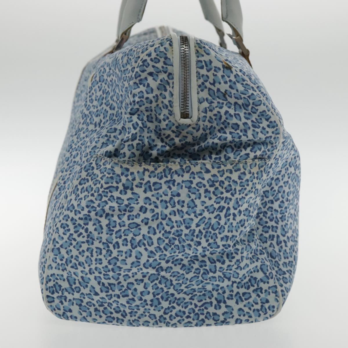 BOTTEGA VENETA Boston Bag Nylon 2way Blue Silver Auth bs18667