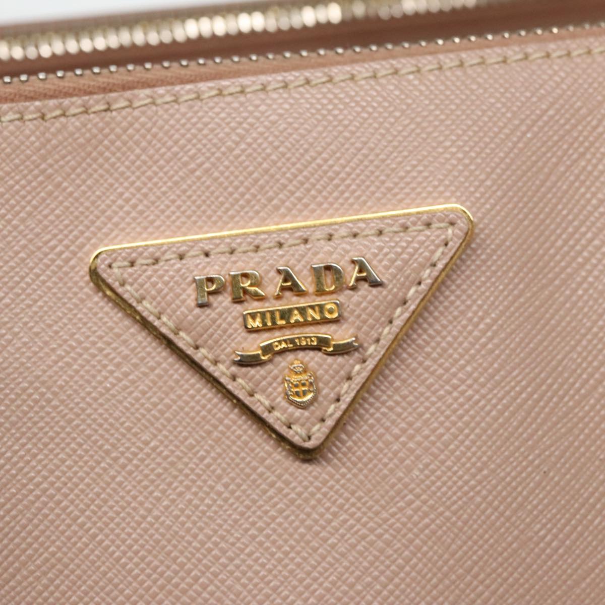 PRADA Galleria Hand Bag Safiano leather Pink Gold Auth bs18675