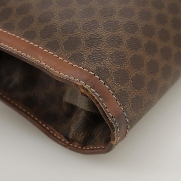 CELINE Macadam Canvas Briefcase PVC Leather Brown Auth bs18695