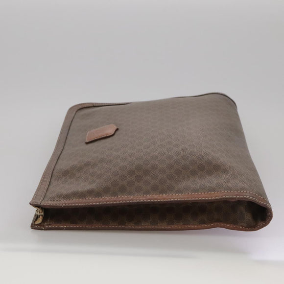 CELINE Macadam Canvas Briefcase PVC Leather Brown Auth bs18695