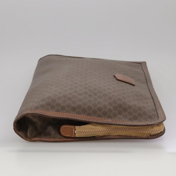 CELINE Macadam Canvas Briefcase PVC Leather Brown Auth bs18695