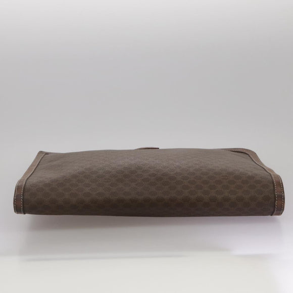 CELINE Macadam Canvas Briefcase PVC Leather Brown Auth bs18695