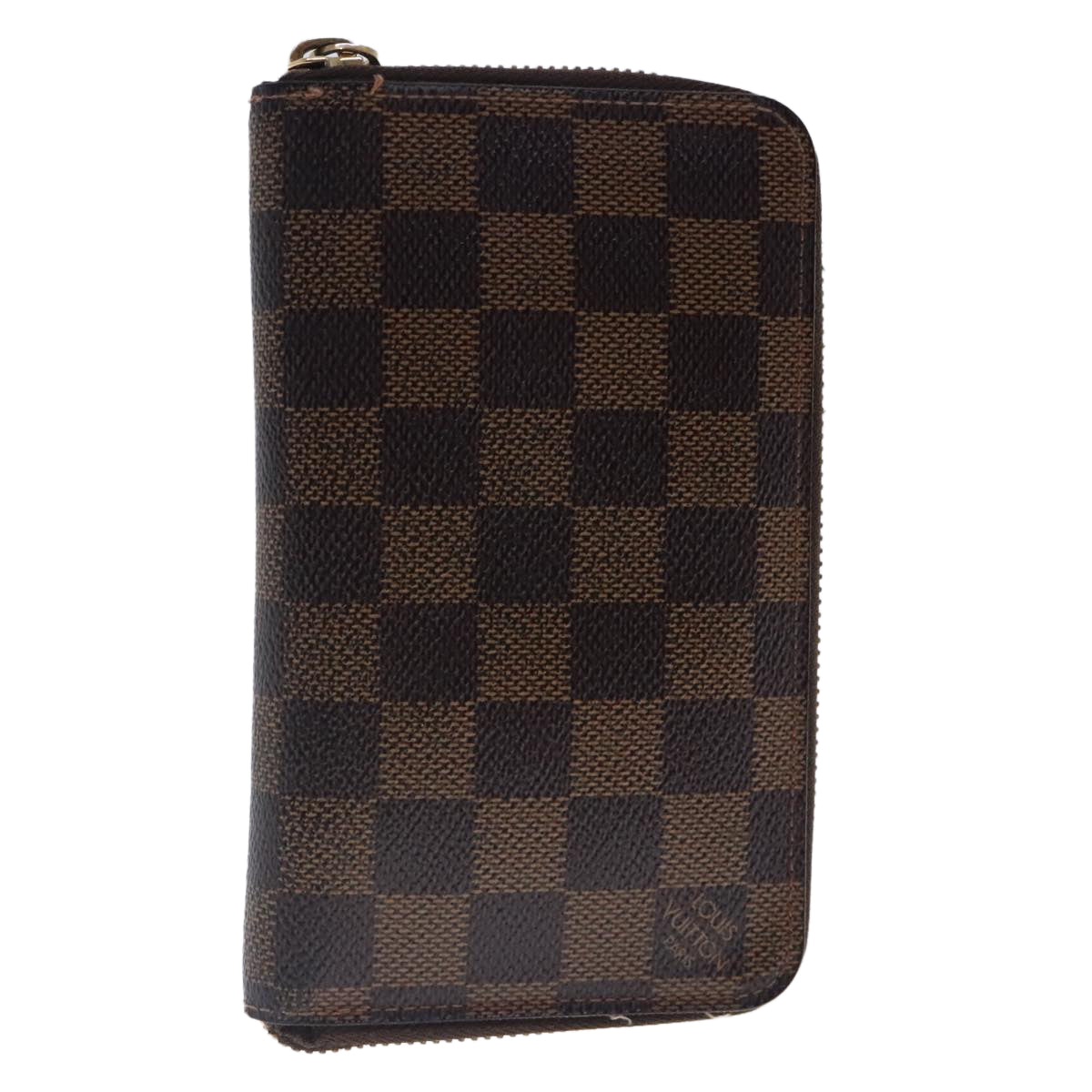 LOUIS VUITTON Damier Ebene Zippy Compact Wallet N60028 LV Auth bs18712