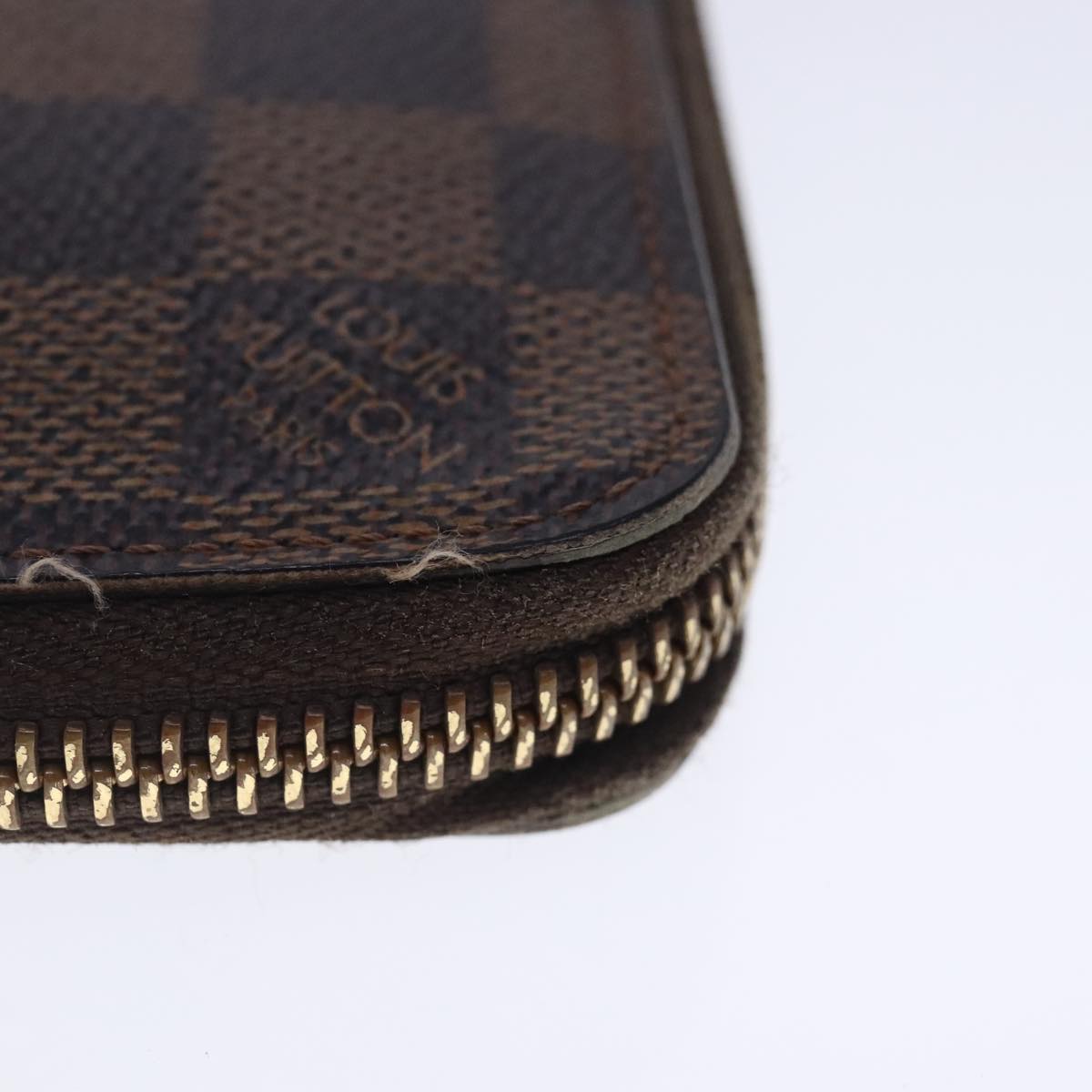 LOUIS VUITTON Damier Ebene Zippy Compact Wallet N60028 LV Auth bs18712