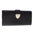 GUCCI Long Wallet Leather Black Silver 231837 Auth bs18713-1