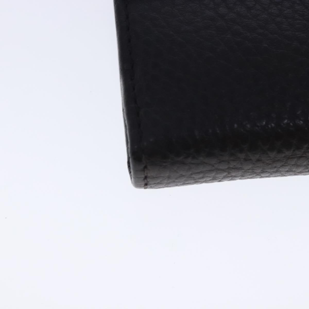 GUCCI Long Wallet Leather Black Silver 231837 Auth bs18713