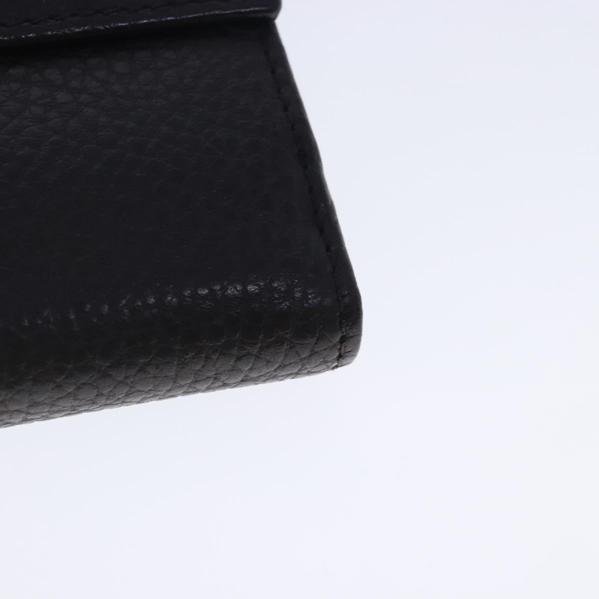 GUCCI Long Wallet Leather Black Silver 231837 Auth bs18713