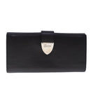 GUCCI Long Wallet Leather Black Silver 231837 Auth bs18713-13
