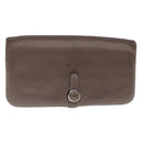 HERMES Dogon Long Long Wallet Leather Brown Auth bs18715-1