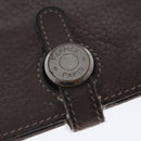 HERMES Dogon Long Long Wallet Leather Brown Auth bs18715-9