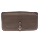 HERMES Dogon Long Long Wallet Leather Brown Auth bs18715-13