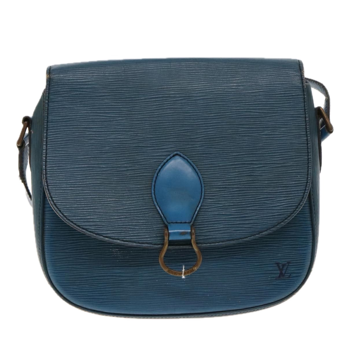 LOUIS VUITTON Epi Saint Cloud GM Shoulder Bag Toledo Blue M52195 LV Auth bs18729