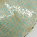 FENDI Zucchino Canvas Handtas Blauw Beige goud Auth bs18730-17