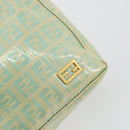 FENDI Zucchino Canvas Handtas Blauw Beige goud Auth bs18730-19