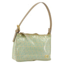 FENDI Zucchino Canvas Handtas Blauw Beige goud Auth bs18730-1