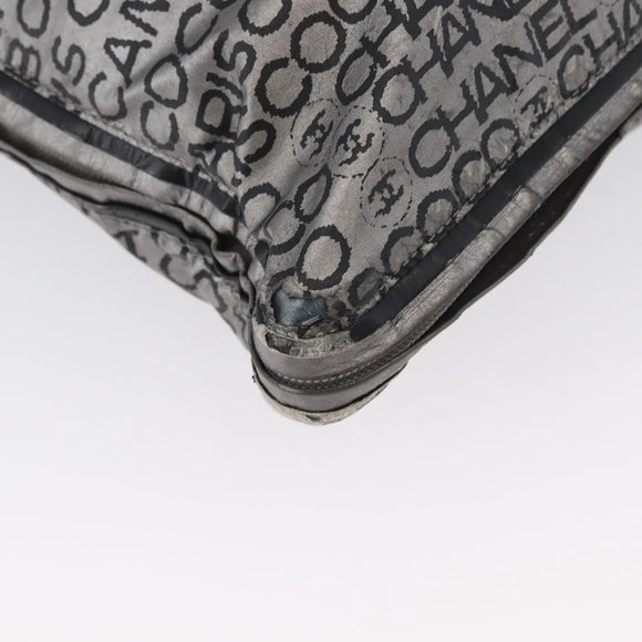 CHANEL Unlimited Tote Bag Nylon Silver CC Auth bs18754