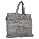 CHANEL Unlimited Tote Bag Nylon Silver CC Auth bs18754-1