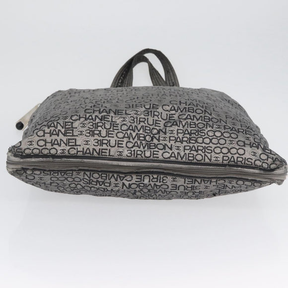 CHANEL Unlimited Tote Bag Nylon Silver CC Auth bs18754