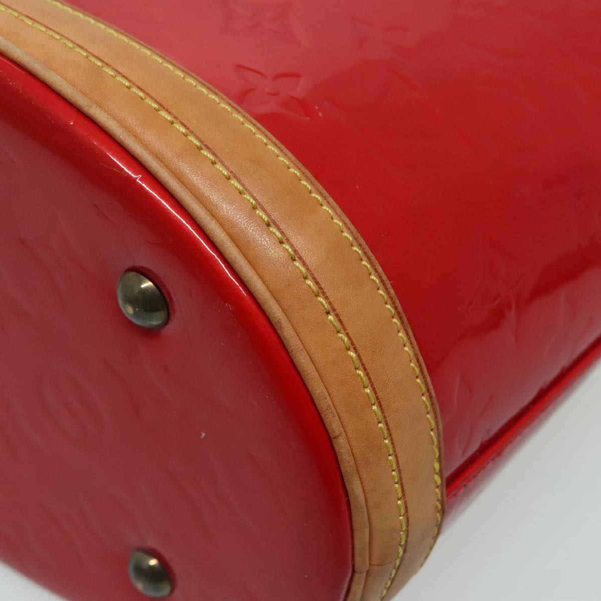 LOUIS VUITTON Monogram Vernis Bucket PM Shoulder Bag SPO Red LV Auth bs18759