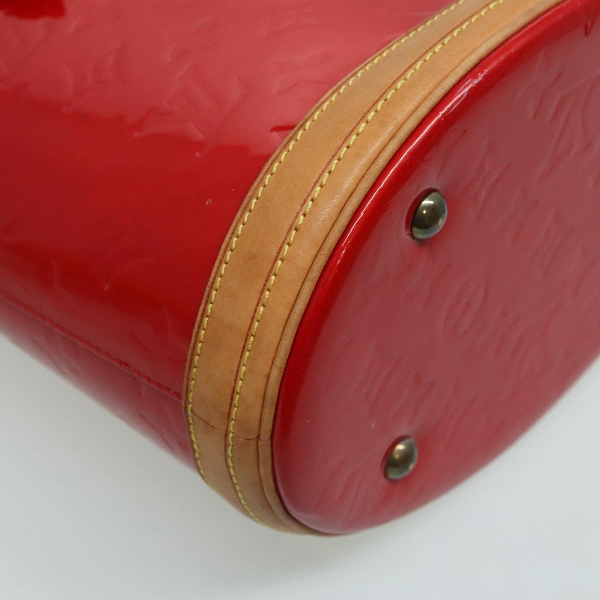 LOUIS VUITTON Monogram Vernis Bucket PM Shoulder Bag SPO Red LV Auth bs18759