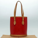 LOUIS VUITTON Monogram Vernis Bucket PM Shoulder Bag SPO Red LV Auth bs18759V-12