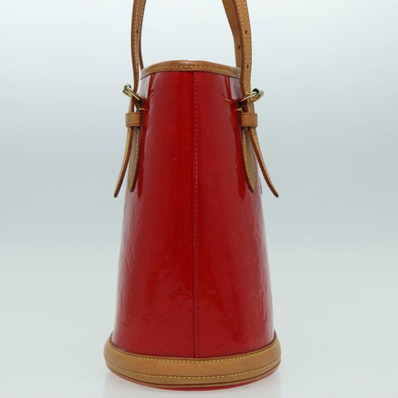 LOUIS VUITTON Monogram Vernis Bucket PM Shoulder Bag SPO Red LV Auth bs18759V