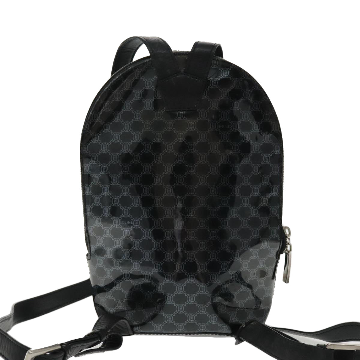 CELINE Macadam Canvas Backpack Black Silver Auth bs18770 - 0