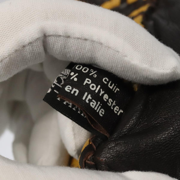 HERMES Cushion Leather Yellow Auth bs18779