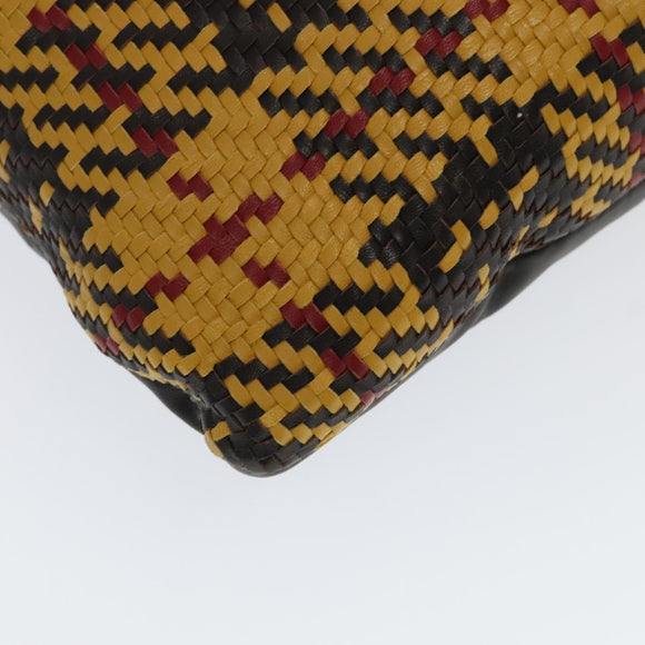 HERMES Cushion Leather Yellow Auth bs18779