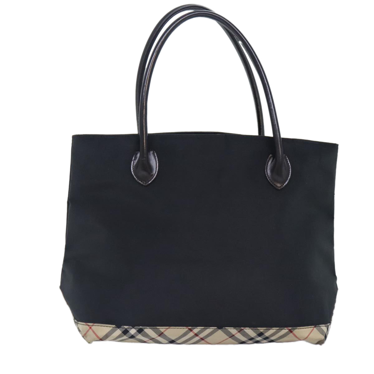 BURBERRY Blue Label Tote Bag Nylon Black Silver Auth bs18807 - 0