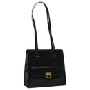 Salvatore Ferragamo Gancini Shoulder Bag Patent leather Black Gold Auth bs18810-1