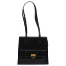 Salvatore Ferragamo Gancini Shoulder Bag Patent leather Black Gold Auth bs18810-13