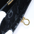 Salvatore Ferragamo Gancini Shoulder Bag Patent leather Black Gold Auth bs18810-22