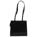 Salvatore Ferragamo Gancini Shoulder Bag Patent leather Black Gold Auth bs18810-2