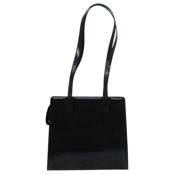 Salvatore Ferragamo Gancini Shoulder Bag Patent leather Black Gold Auth bs18810 - 0