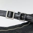 Salvatore Ferragamo Gancini Shoulder Bag Nylon Black Silver Auth bs18811-18