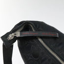 Salvatore Ferragamo Gancini Shoulder Bag Nylon Black Silver Auth bs18811-10