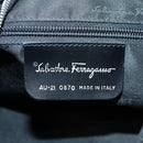 Salvatore Ferragamo Gancini Shoulder Bag Nylon Black Silver Auth bs18811-12